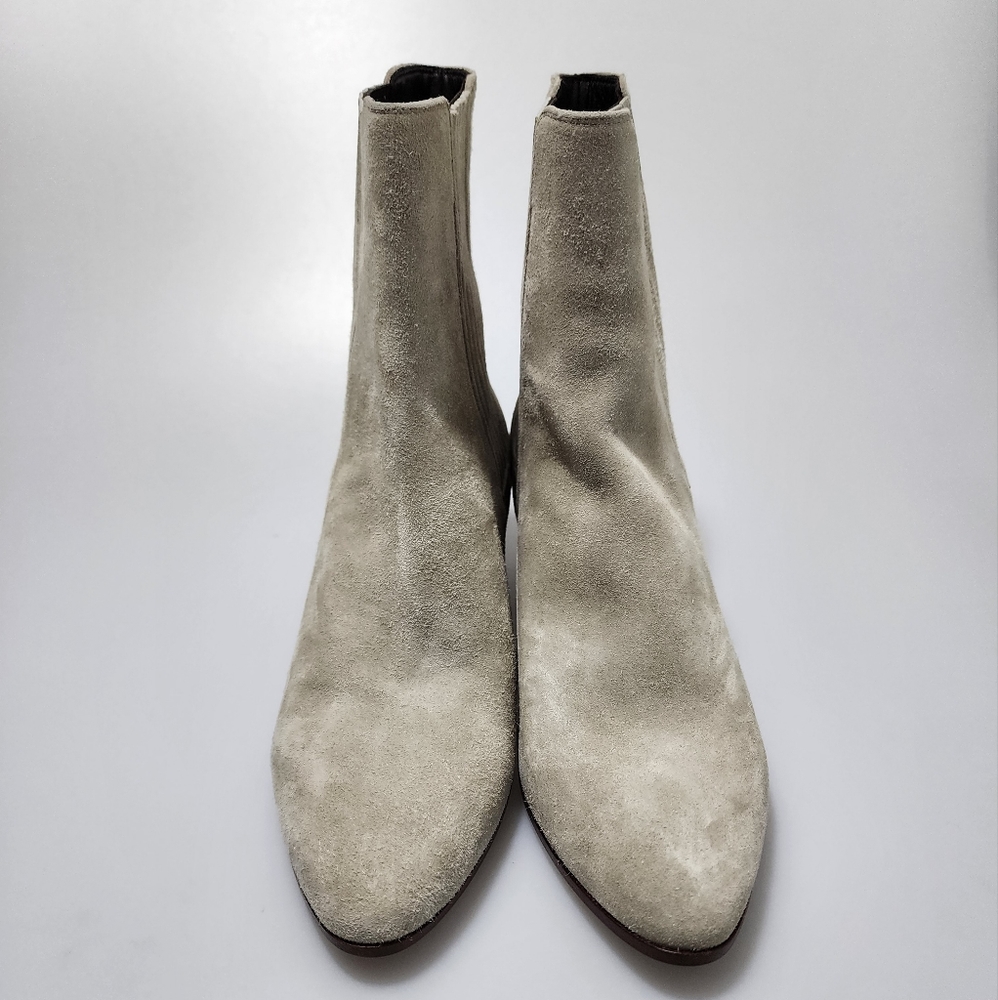 Saint Laurent West 45 Suede Boots Light Grey Women’s EU 37/US 7 $895 - Picture 2 of 9